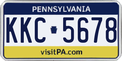 PA license plate KKC5678