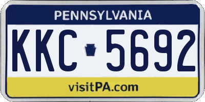 PA license plate KKC5692