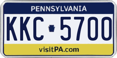 PA license plate KKC5700