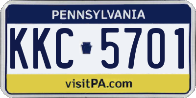 PA license plate KKC5701