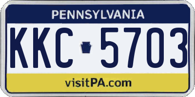 PA license plate KKC5703