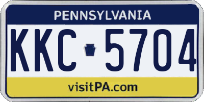 PA license plate KKC5704