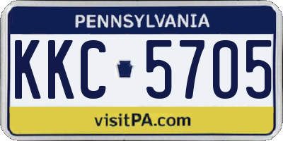 PA license plate KKC5705