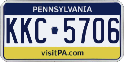 PA license plate KKC5706