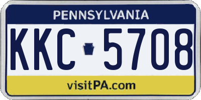 PA license plate KKC5708
