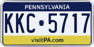 PA license plate KKC5717