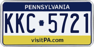 PA license plate KKC5721