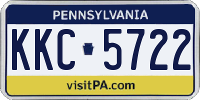 PA license plate KKC5722
