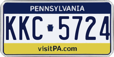 PA license plate KKC5724