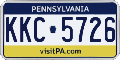 PA license plate KKC5726