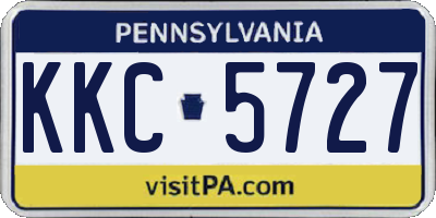 PA license plate KKC5727