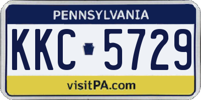 PA license plate KKC5729