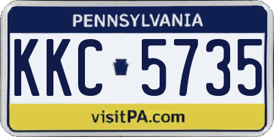 PA license plate KKC5735