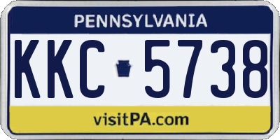 PA license plate KKC5738