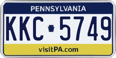 PA license plate KKC5749