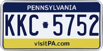 PA license plate KKC5752