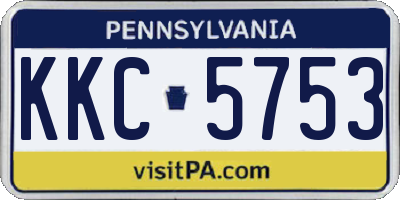 PA license plate KKC5753