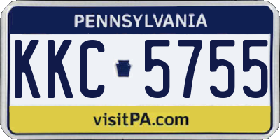 PA license plate KKC5755