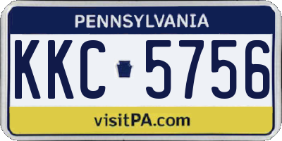 PA license plate KKC5756