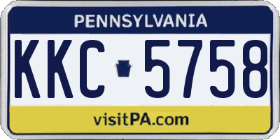 PA license plate KKC5758