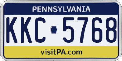 PA license plate KKC5768