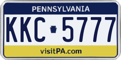 PA license plate KKC5777