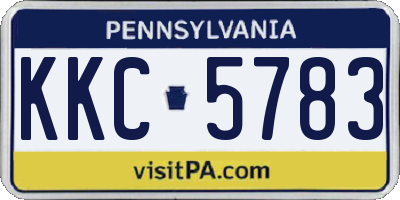 PA license plate KKC5783