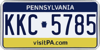 PA license plate KKC5785