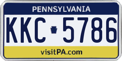PA license plate KKC5786