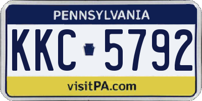 PA license plate KKC5792