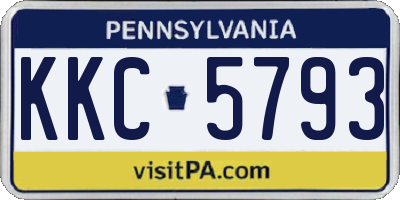 PA license plate KKC5793