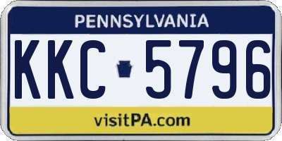 PA license plate KKC5796