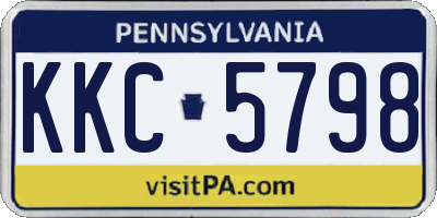 PA license plate KKC5798
