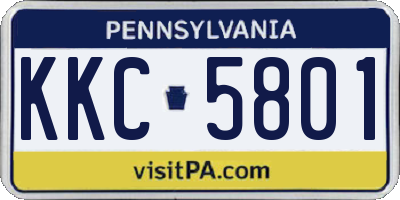 PA license plate KKC5801