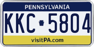 PA license plate KKC5804