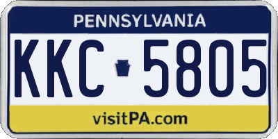 PA license plate KKC5805
