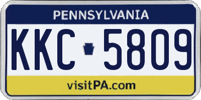 PA license plate KKC5809