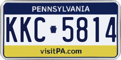 PA license plate KKC5814