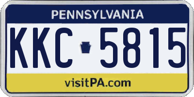 PA license plate KKC5815