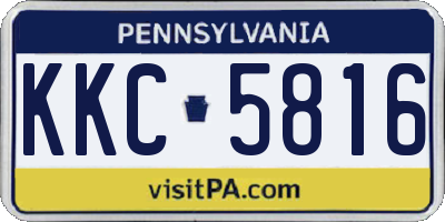 PA license plate KKC5816