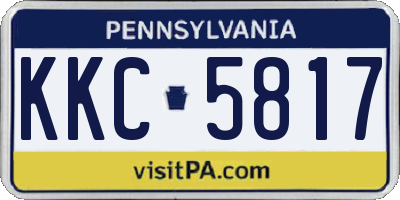 PA license plate KKC5817