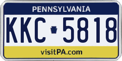 PA license plate KKC5818