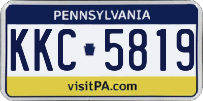 PA license plate KKC5819
