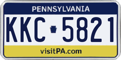 PA license plate KKC5821