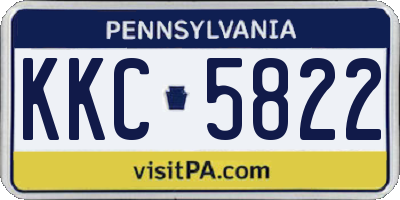 PA license plate KKC5822