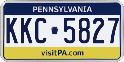 PA license plate KKC5827