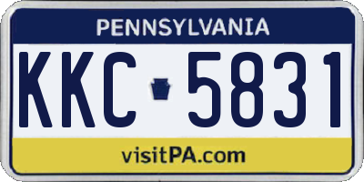 PA license plate KKC5831