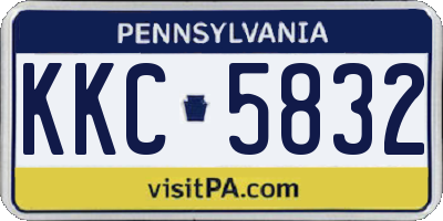 PA license plate KKC5832
