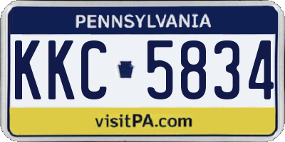 PA license plate KKC5834