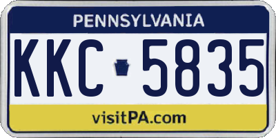 PA license plate KKC5835